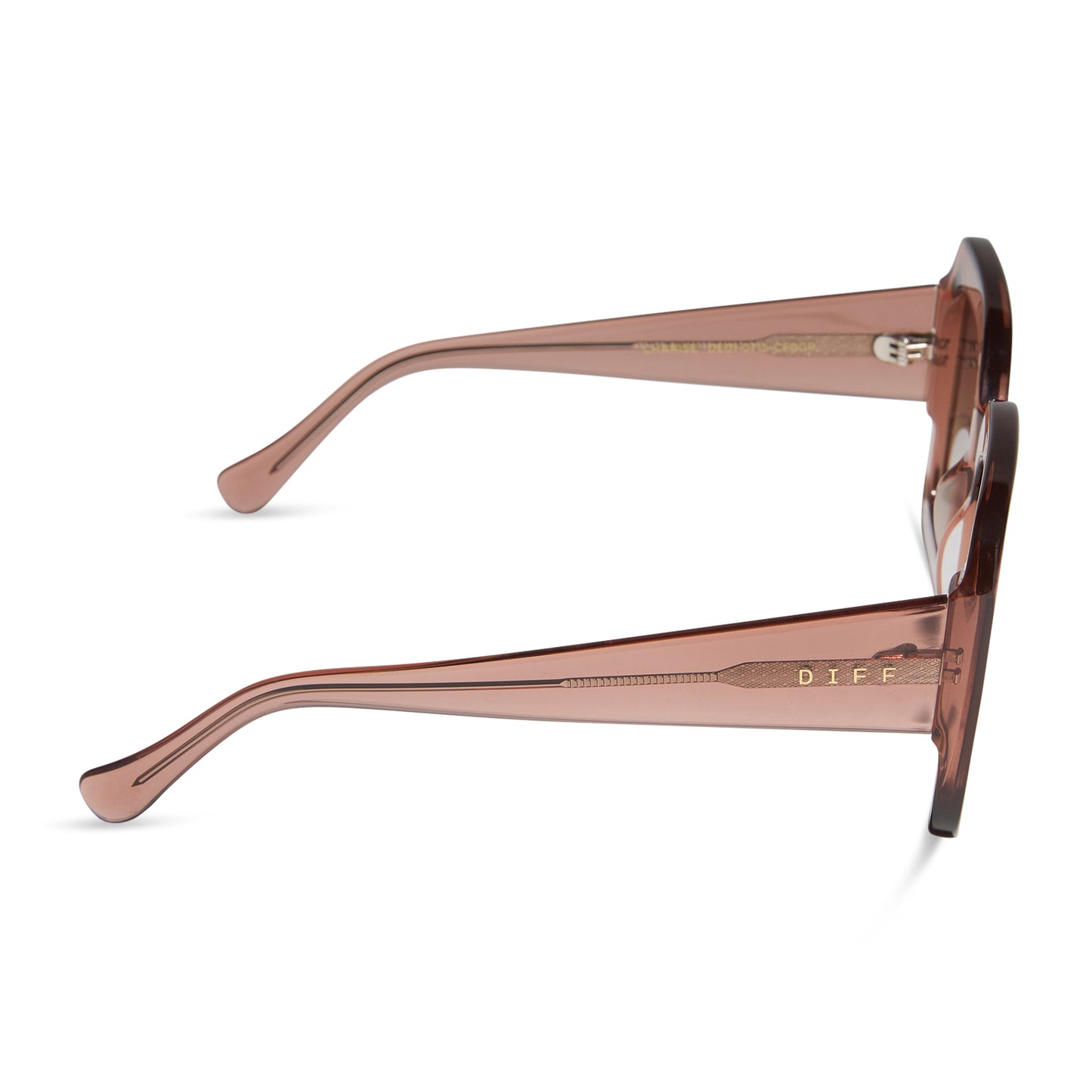 diff eyewear wholesale charise square sunglasses with a cafe ole brown frame and brown gradient lenses side view