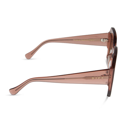 diff eyewear wholesale charise square sunglasses with a cafe ole brown frame and brown gradient lenses side view