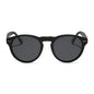 diff eyewear cody round sunglasses with a matte black frame and grey polarized sunglasses front view