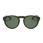 diff eyewear featuring the cody xl round sunglasses with a dark olive crystal frame and g15 polarized lenses front view