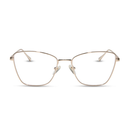 diff eyewear featuring the connie cat eye prescription glasses with a gold frame front view