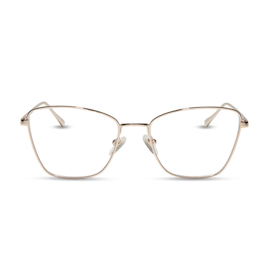 diff eyewear featuring the connie cat eye prescription glasses with a gold frame front view