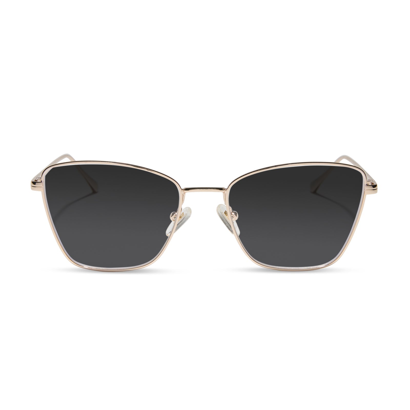 diff eyewear featuring the connie cat eye prescription sunglasses with a gold frame front view