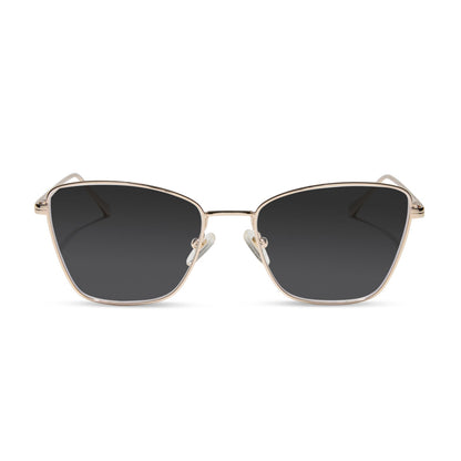 diff eyewear featuring the connie cat eye prescription sunglasses with a gold frame front view