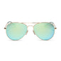 diff eyewear wholesale cruz aviator sunglasses with a gold frame and aquatic awe teal lenses front view