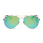 diff eyewear cruz aviator sunglasses with a gold metal frame and green mirror polarized lenses front view