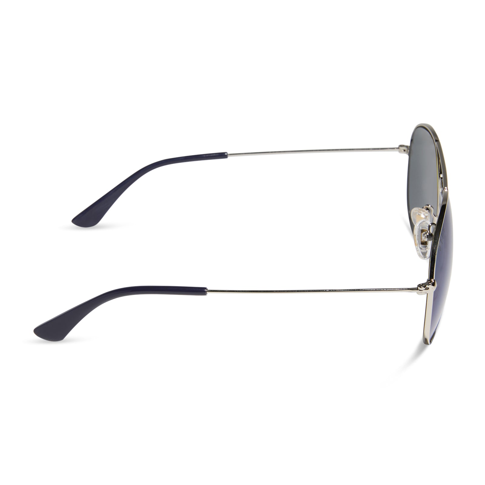 diff eyewear wholesale cruz aviator sunglasses with a silver frame and midnight blue mirror lenses side view