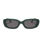 diff eyewear featuring the daphne rectangle sunglasses with a fairway green acetate frame and grey lenses front view