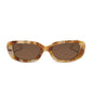 diff eyewear featuring the daphne rectangle sunglasses with a gilded tortoise outside and courtside ivory white inside acetate frame and brown polarized lenses front view