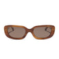 diff eyewear featuring the daphne rectangle sunglasses with a tawny brown tortoise frame and brown polarized lenses front view
