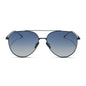 diff eyewear featuring the dash aviator sunglasses with a deep navy metal frame and aegean blue flash lenses front view