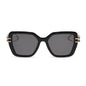 diff eyewear featuring the dasha square sunglasses with a black frame and grey lenses front view