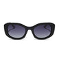 the devil wears prada x diff eyewear featuring the miranda square oversized sunglasses with a black acetate frame and grey gradient polarized lenses front view
