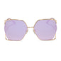 diff eyewear featuring the donna iv square sunglasses with a gold frame and taupe mirror lenses front view