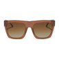 diff eyewear easton oversized square sunglasses with a macchiato brown acetate frame and brown gradient polarized lenses front view