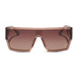 diff eyewear wholesale electra shield sunglasses with a cafe ole brown frame and brown gradient lenses front view