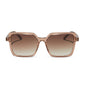 diff eyewear esme oversized square sunglasses with a cafe ole brown acetate frame and brown gradient polarized lenses front view