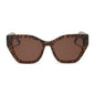diff eyewear featuring the evie cat eye sunglasses with a animal print frame and brown lenses front view