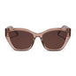 diff eyewear featuring the evie cateye sunglasses with a café ole frame and brown polarized lenses front view