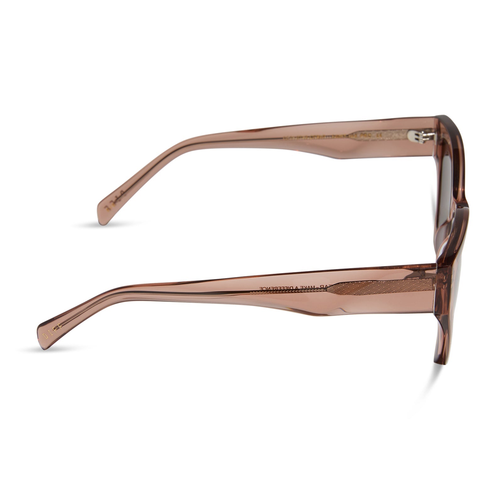 diff eyewear featuring the evie cateye sunglasses with a café ole frame and brown polarized lenses side view
