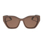 diff eyewear featuring the evie cat eye sunglasses with a moscow mule frame and brown lenses front view