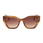 diff eyewear featuring the evie cat eye sunglasses with a tawny brown tortoise frame and brown gradient lenses front view