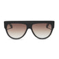 diff eyewear georgie square sunglasses with a black frame and brown gradient lenses front view