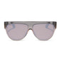 diff eyewear georgie square sunglasses with a black smoke to vintage rose crystal ombre frame and mauve silver flash front view