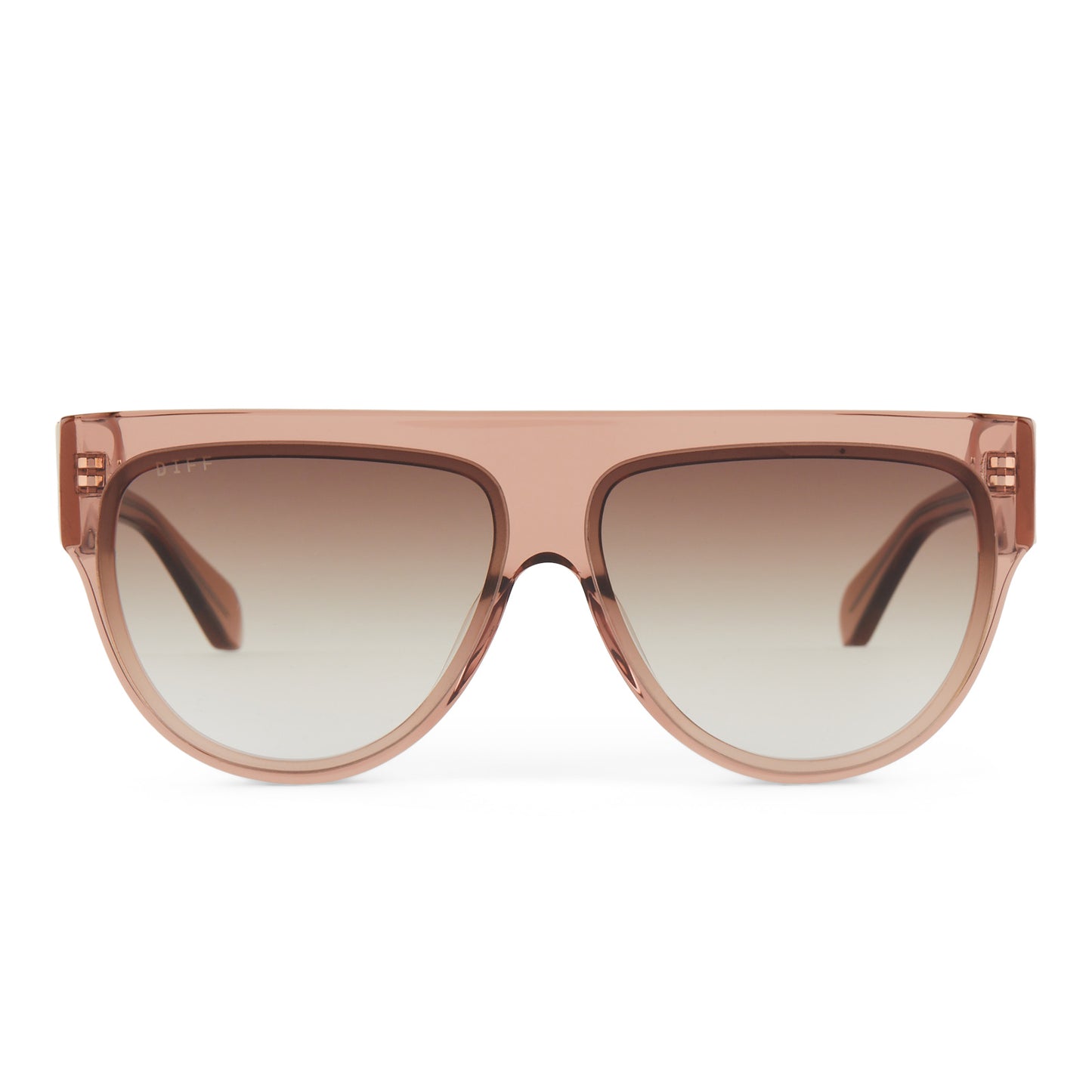 diff eyewear featuring the georgie square sunglasses with a cafe ole frame and brown gradient lenses front view