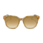 diff eyewear gia square oversized sunglasses with a gilded tortoise acetate frame and brown gradient with light gold flash lenses front view