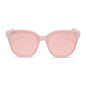 diff eyewear featuring the gia square sunglasses with a powder pink frame and cherry blossom mirror lenses front view