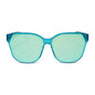 diff eyewear gia oversized square sunglasses with a turquoise ice crystal acetate frame and turquoise ice mirror lenses front view