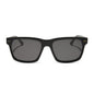 diff eyewear gino xl square sunglasses with a black acetate frame and grey polarized lenses front view