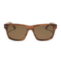 diff eyewear featuring the gino xl square sunglasses with a longhorn brown frame and brown polarized lenses front view