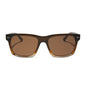 diff eyewear gino xl square sunglasses with a mocha brown gradient acetate frame and brown polarized lenses front view