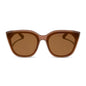 diff eyewear featuring the gjelina cat eye sunglasses with a macchiato frame and brown flash lenses front view