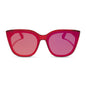 diff eyewear gjelina cat eye sunglasses with a red hot summer frame and red hot summer mirror lenses front view