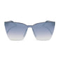 diff eyewear featuring the goldie cateye sunglasses with a clubhouse blue frame and slate gradient flash lenses front view