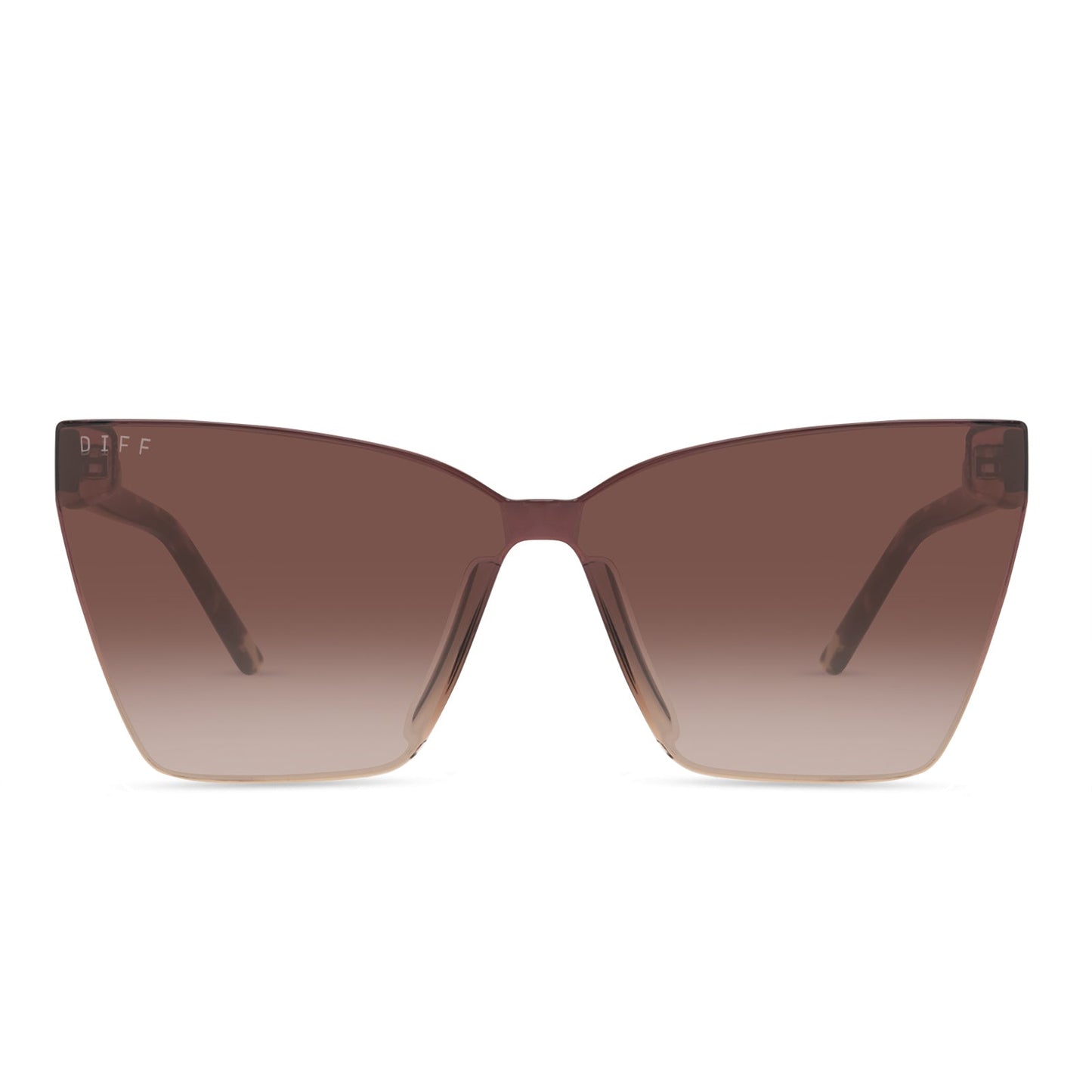 diff eyewear goldie in espresso tortoise frame with brown gradient lens sunglasses front view