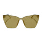 diff eyewear featuring the goldie cateye sunglasses with a kombu frame and moss mirror lenses front view