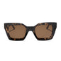diff eyewear featuring the greer square sunglasses with a espresso tortoise frame and brown gradient polarized lenses front view