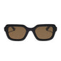 diff eyewear gwynn square sunglasses with a black acetate frame and brown polarized lenses front view