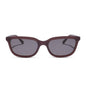 diff eyewear hannah square sunglasses with a cocoa powder brown acetate frame and grey lenses front view