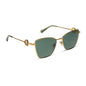 harry potter x diff eyewear featuring professor mcgonagall cat eye sunglasses with a gold frame and g15 lenses angled view