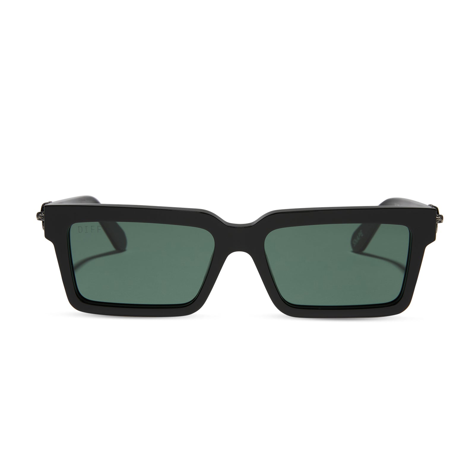 harry potter x diff eyewear featuring professor snape 2.0 square  sunglasses with a black frame and g15 lenses front view