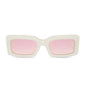 diff eyewear wholesale indy rectangular sunglasses with a cream frame and taupe mirror lenses front view