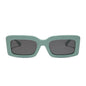 diff eyewear featuring the indy rectangle sunglasses with a steel teal frame and grey polarized lenses front view