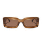 diff eyewear indy low profile square sunglasses with a tortoise acetate frame and brown lenses front view