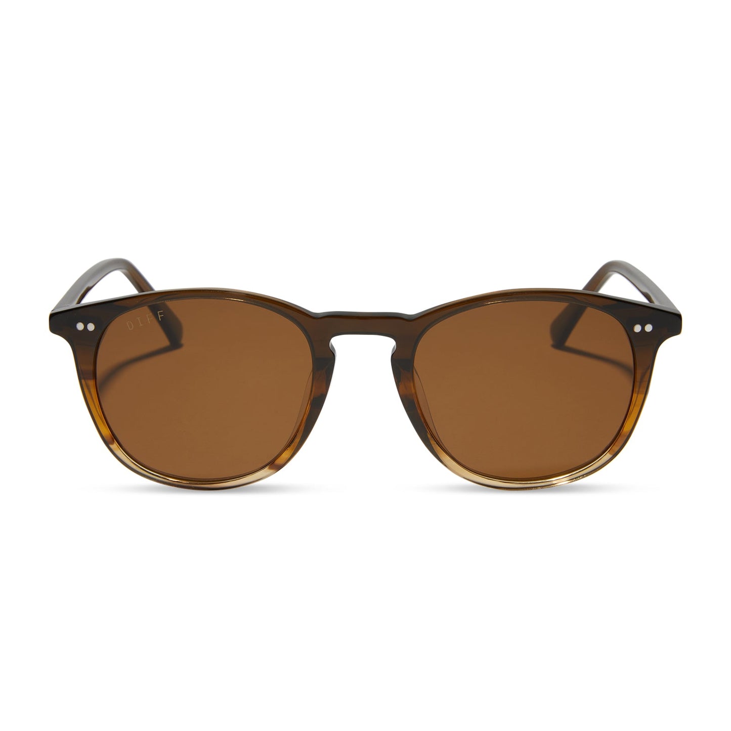 diff eyewear jaxson xl square sunglasses with a mocha brown acetate frame and brown polarized lenses front view