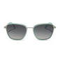 jena sims x diff eyewear featuring the hope cat eye sunglasses with a bronco blue frame and grey gradient polarized lenses front view